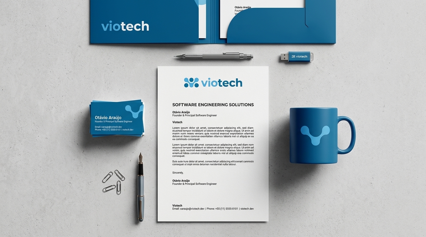 Identidade Viotech | Branding e sistema visual · peça 5